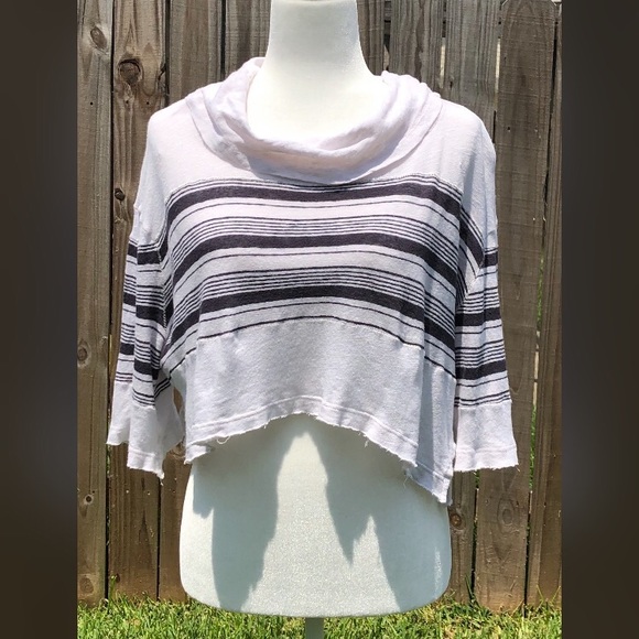 Free People We the Free Seaside Cowl Neck Crop Top - Picture 2 of 7